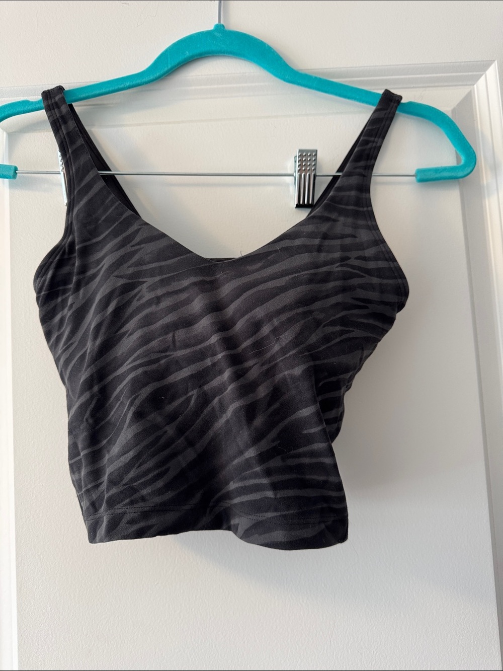 lululemon athletica Black Zebra-Stripe Crop Tank